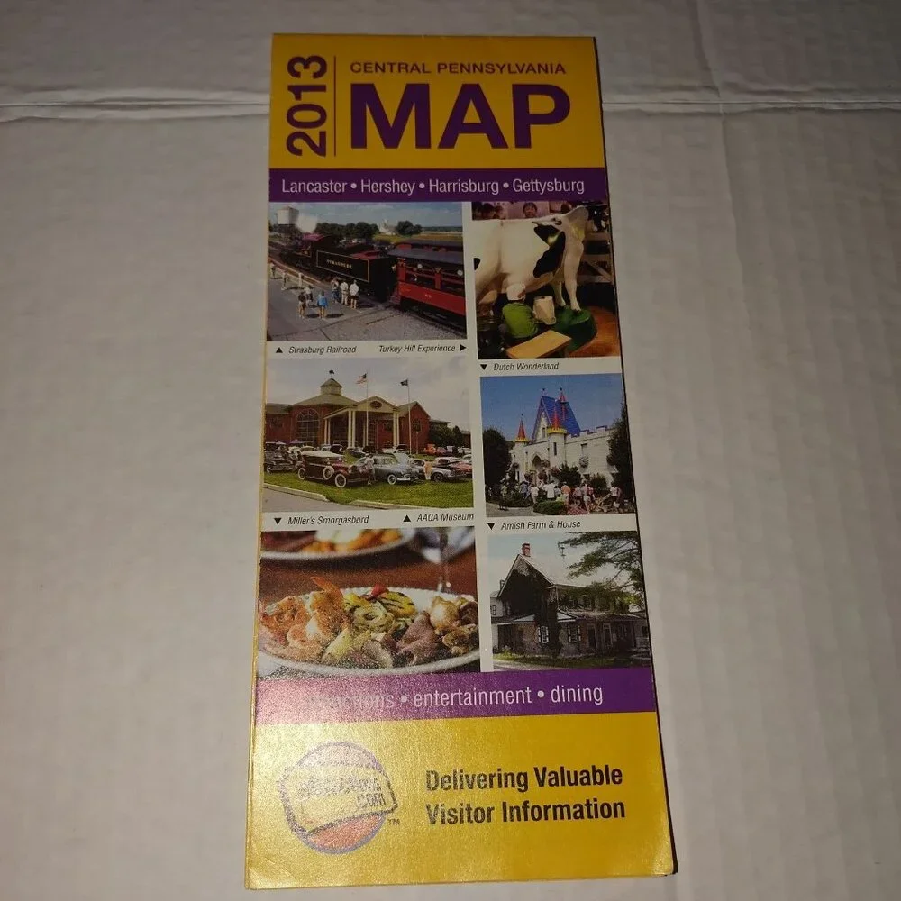 2013 Central Pennsylvania Map W/Attractions-Entertainment & Dining - Lancaster